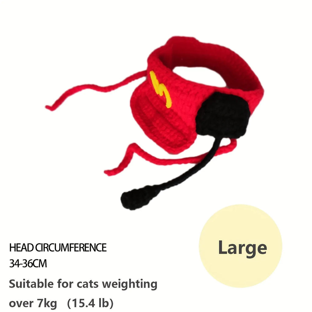 Handmade cotton chef hat and knitted sweater for small to medium pet birthday celebrations