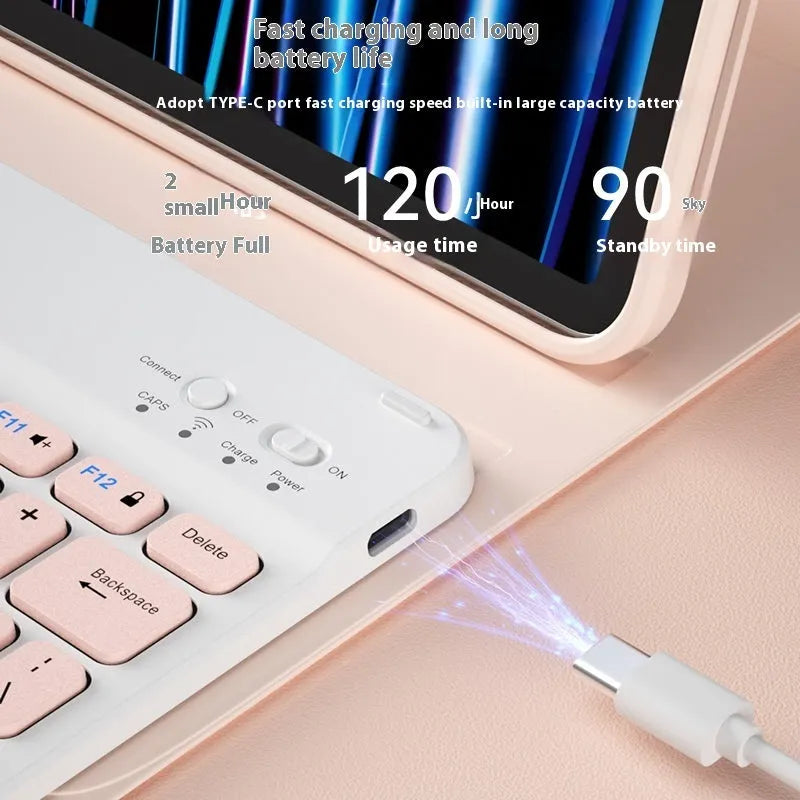 Bluetooth wireless keyboard with rechargeable battery in multiple colour options