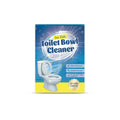 Toilet cleaning powder sachets for descaling and stain removal with sodium bicarbonate and citric acid formula
