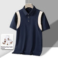 Men's striped business t-shirt with thin cotton fabric and Korean loose fit styling