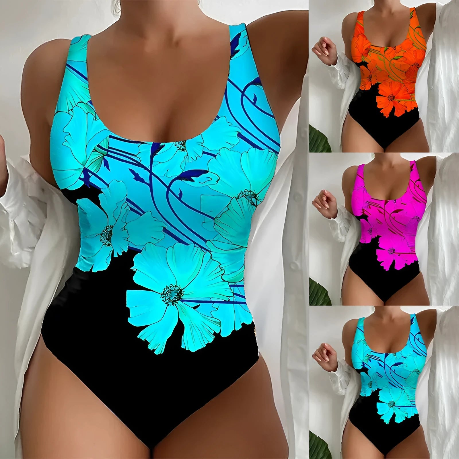 Women's 3D printed one-piece swimsuit in Lycra blend fabric available in multiple colours and sizes