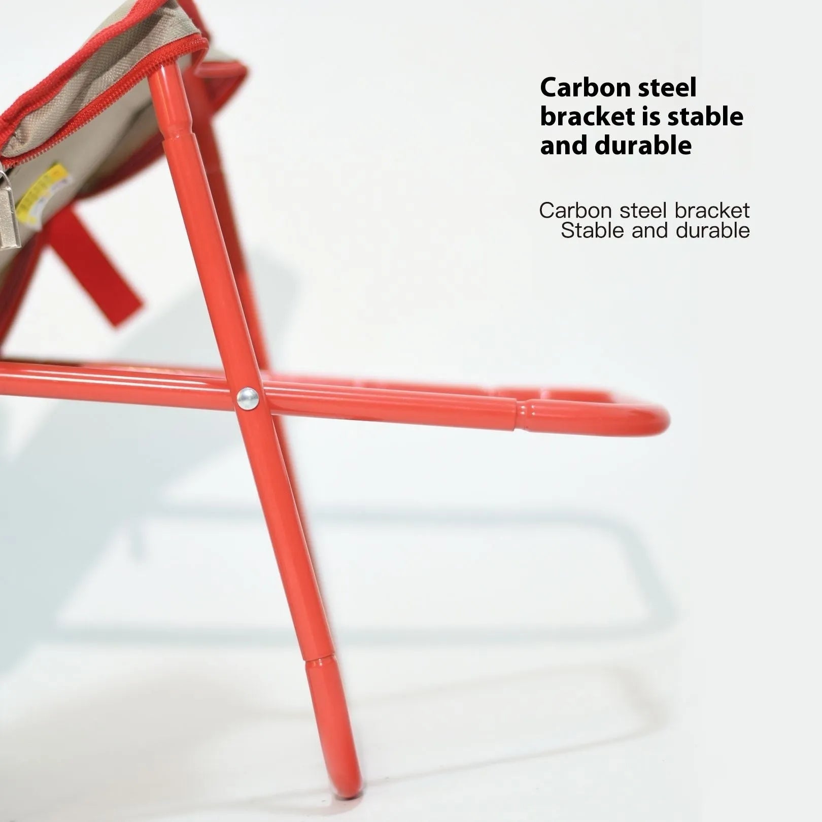 A folded lightweight camp stool in oxford cloth, shown in one of six available colours: black, blue, green, khaki, khaki red, or yellow.