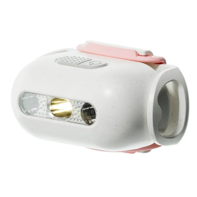 Pet luminous collar with programmable hanging lamp ring in fresh pink colour with sad pattern design