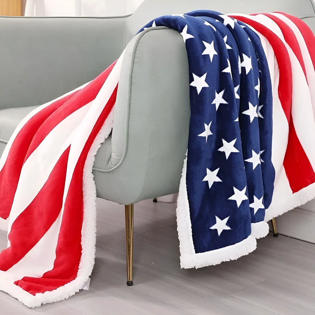 Striped polyester blanket with British style design for autumn and winter warmth