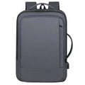Men's waterproof Oxford cloth backpack with curved shoulder straps shown in black colour