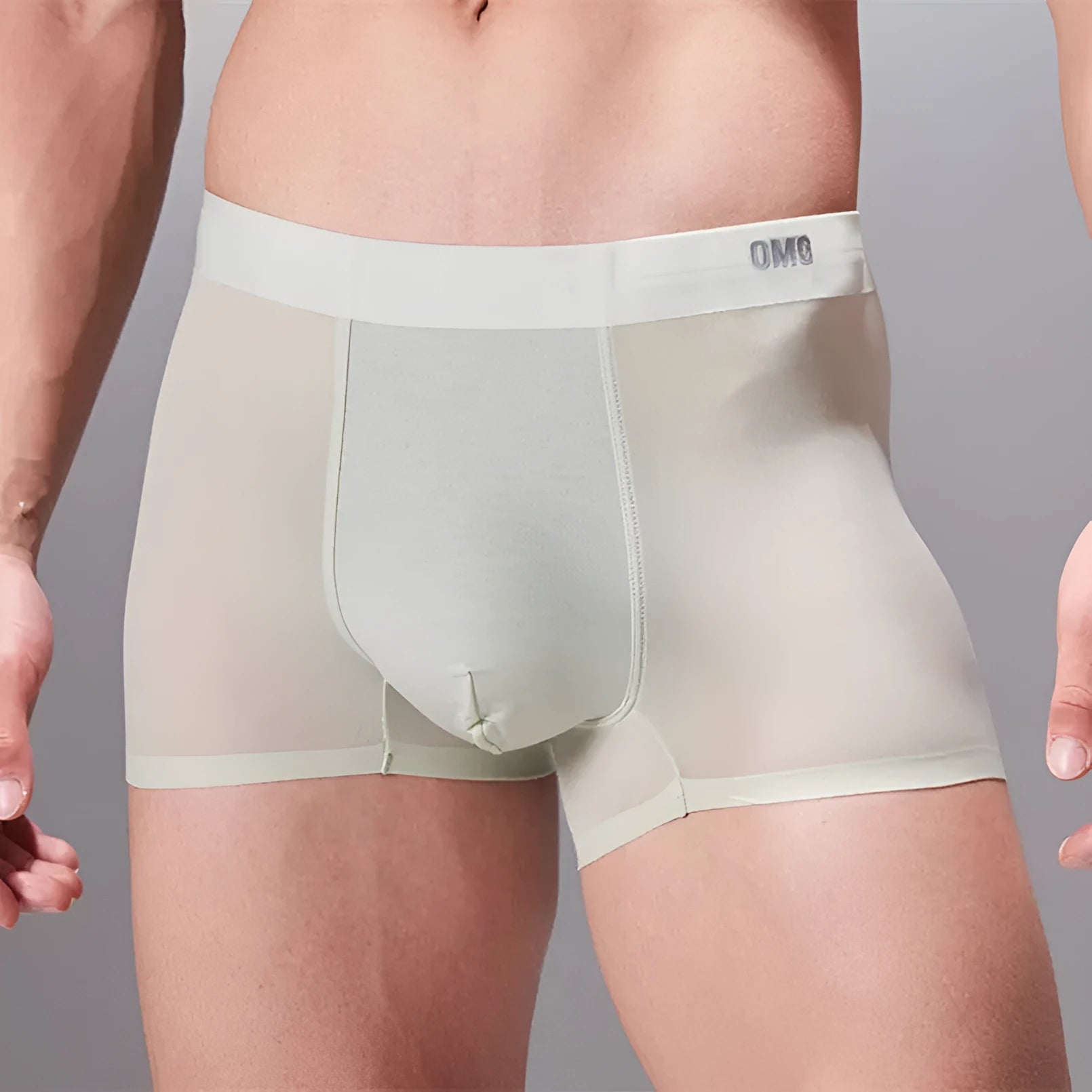 Men's lightweight seamless antibacterial sports underwear in black, shown flat.