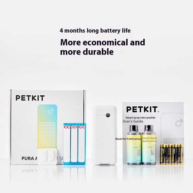Smart spray pet odour removal machine with external mounting bracket and purification liquid bottles