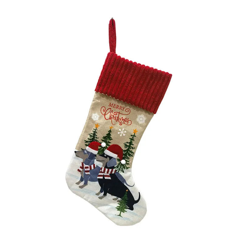 Cloth Christmas tree pendant ornament showing pastoral or American style, measuring 46 by 28 centimetres.