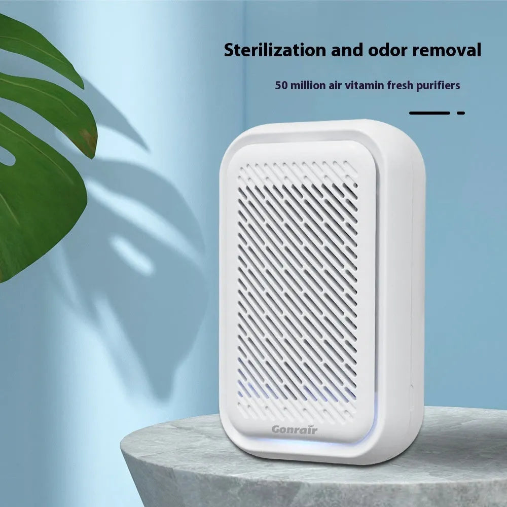 White wall-mounted air purifier with HEPA filter screen for rooms under 10 square metres