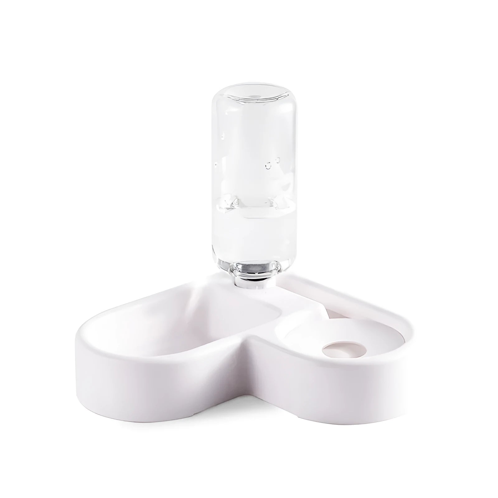 White food-grade pet water fountain for cats and dogs measuring 22x26x16cm