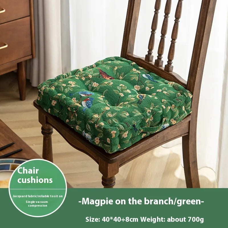 American style dining chair cushion with thick 8cm support and floral pattern, dimensions 40×40cm