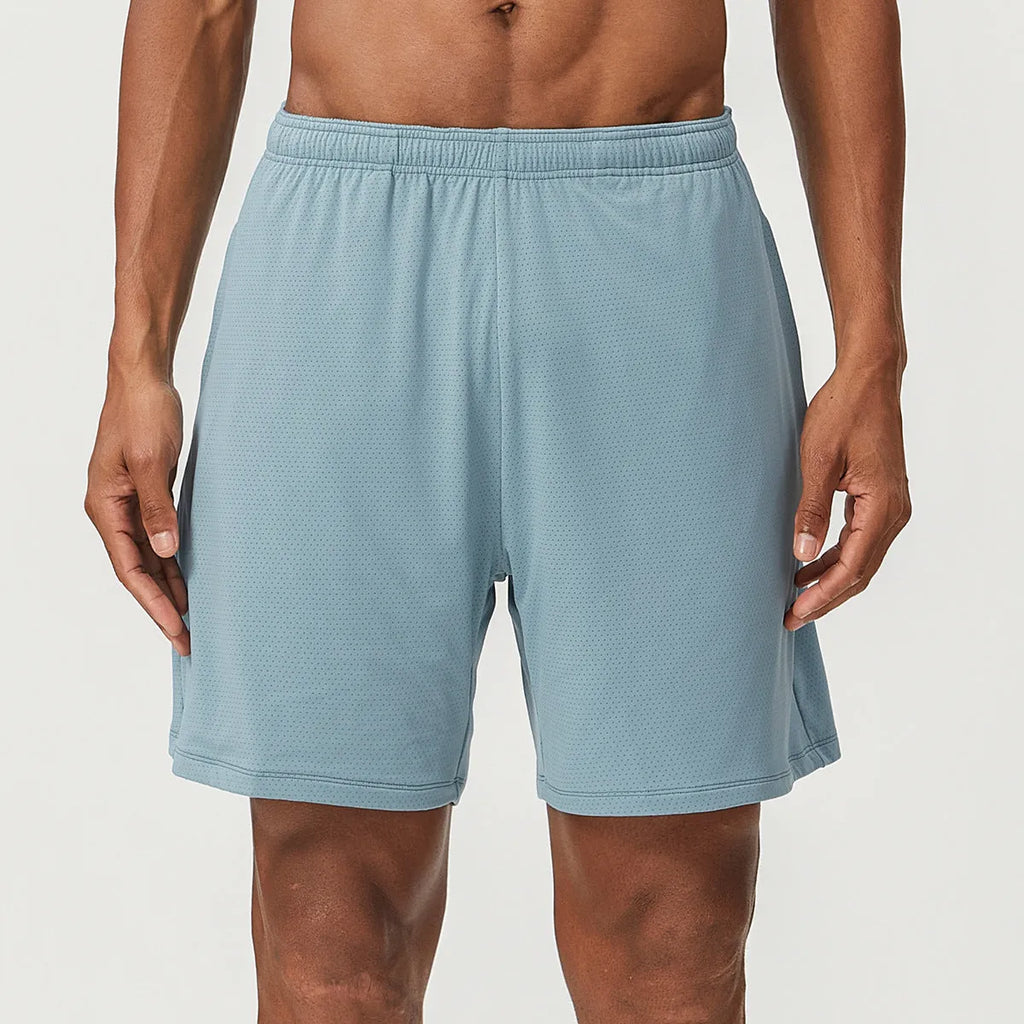 Men's quick-dry running shorts in seven colours with double-layer construction for workouts