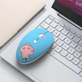 Mini USB wireless mouse for laptop in cartoon animal design colours like blue rabbit and yellow tiger.