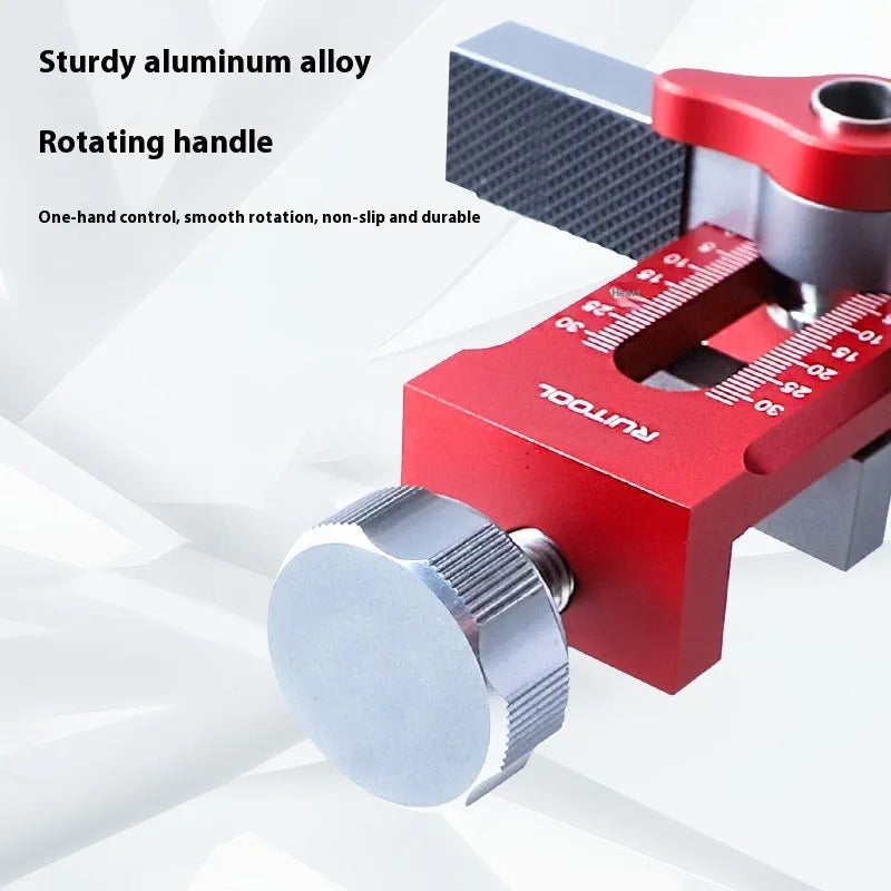 Aluminium alloy cabinet door installation aid with diamond-shaped hinge drilling template for woodworking