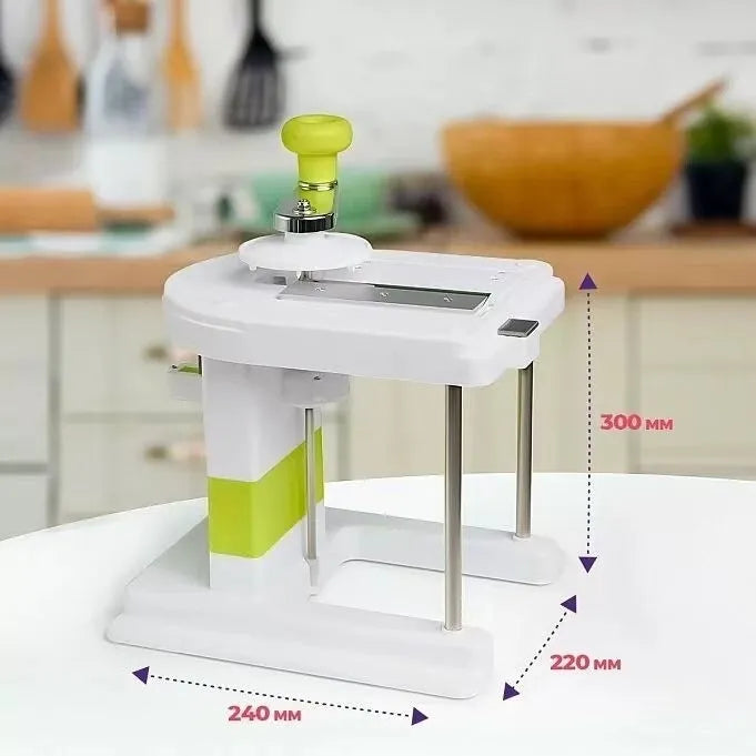 Beige stainless steel vegetable slicer chopper with multifunctional blades for kitchen use