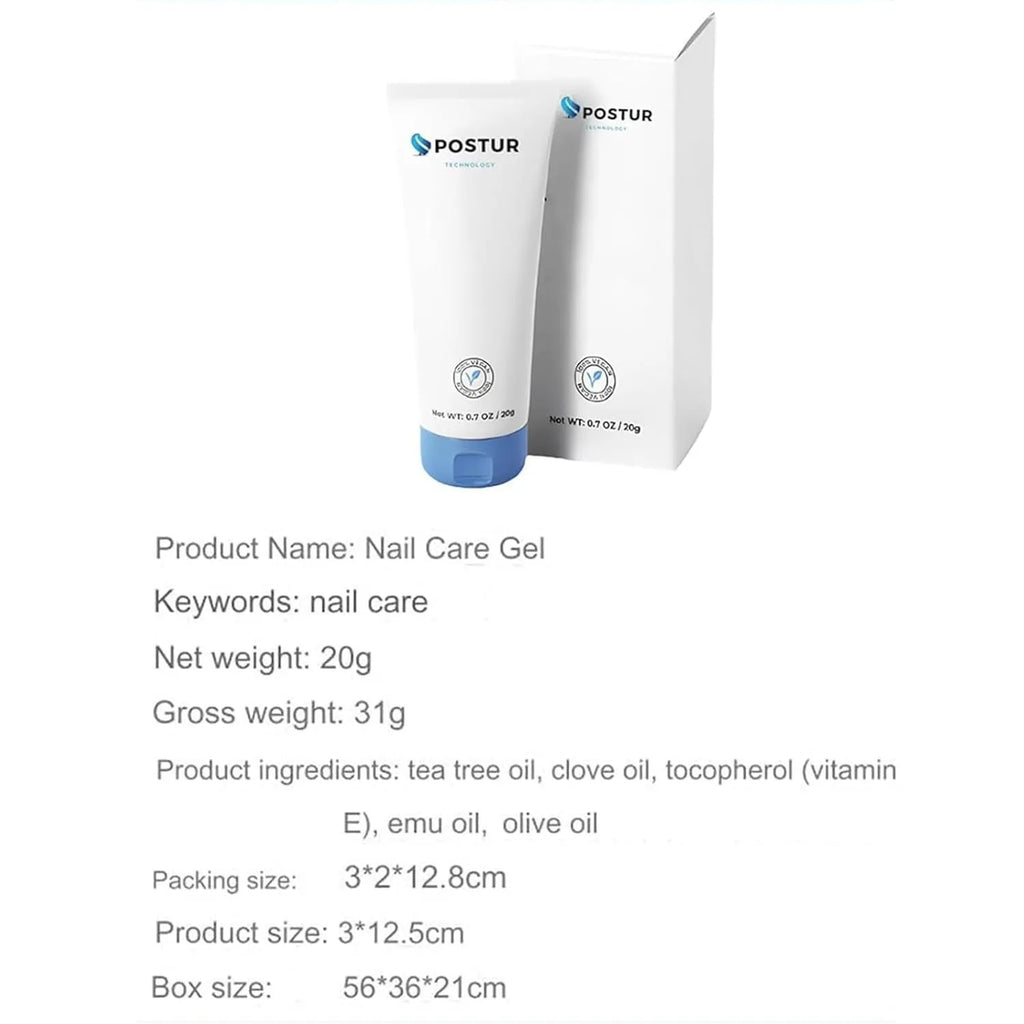 20g bottle of nail gel for general nail care with dimensions 3cm by 2cm by 12.8cm