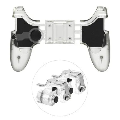 Black mobile phone game controller handle attachment for PUBG gaming