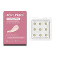 Box containing 9 acne patches for treating pimple and closed mouth acne with desalting function
