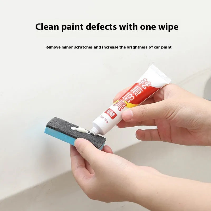 Car scratch repair wax kit with two bottles (A wax and B wax) and a frosted sponge applicator