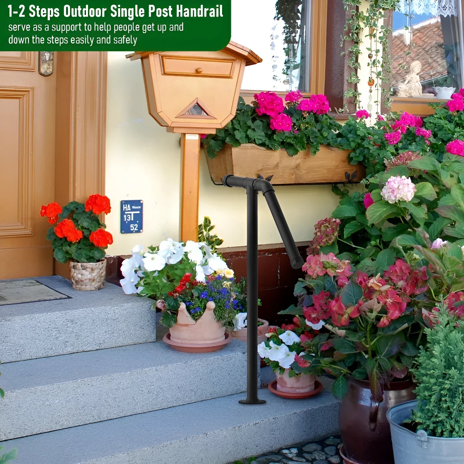 Black metal ladder support bracket for minimalist American-style staircases