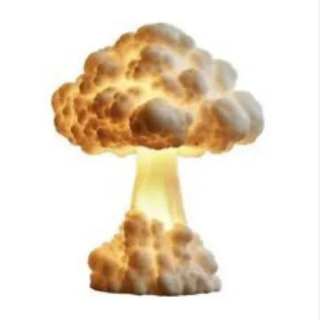 Mushroom cloud atomic explosion silhouette table lamp with USB power connection