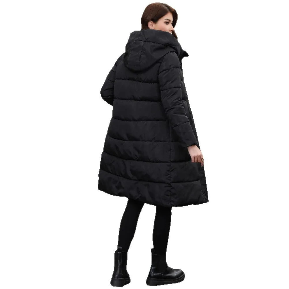 Black hooded slim fit jacket with long sleeves in polyester fabric