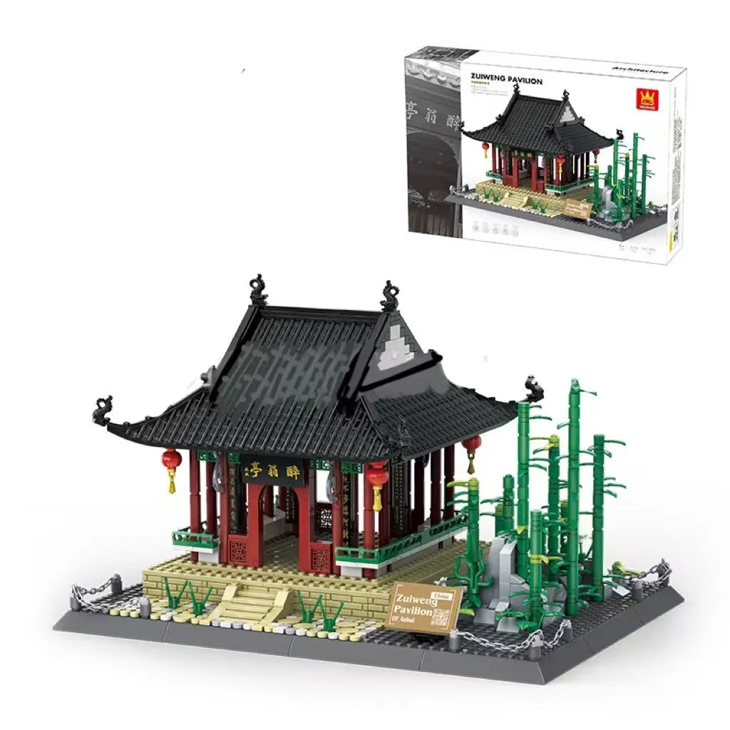 Wange ABS plastic small particle building blocks set with international architecture models