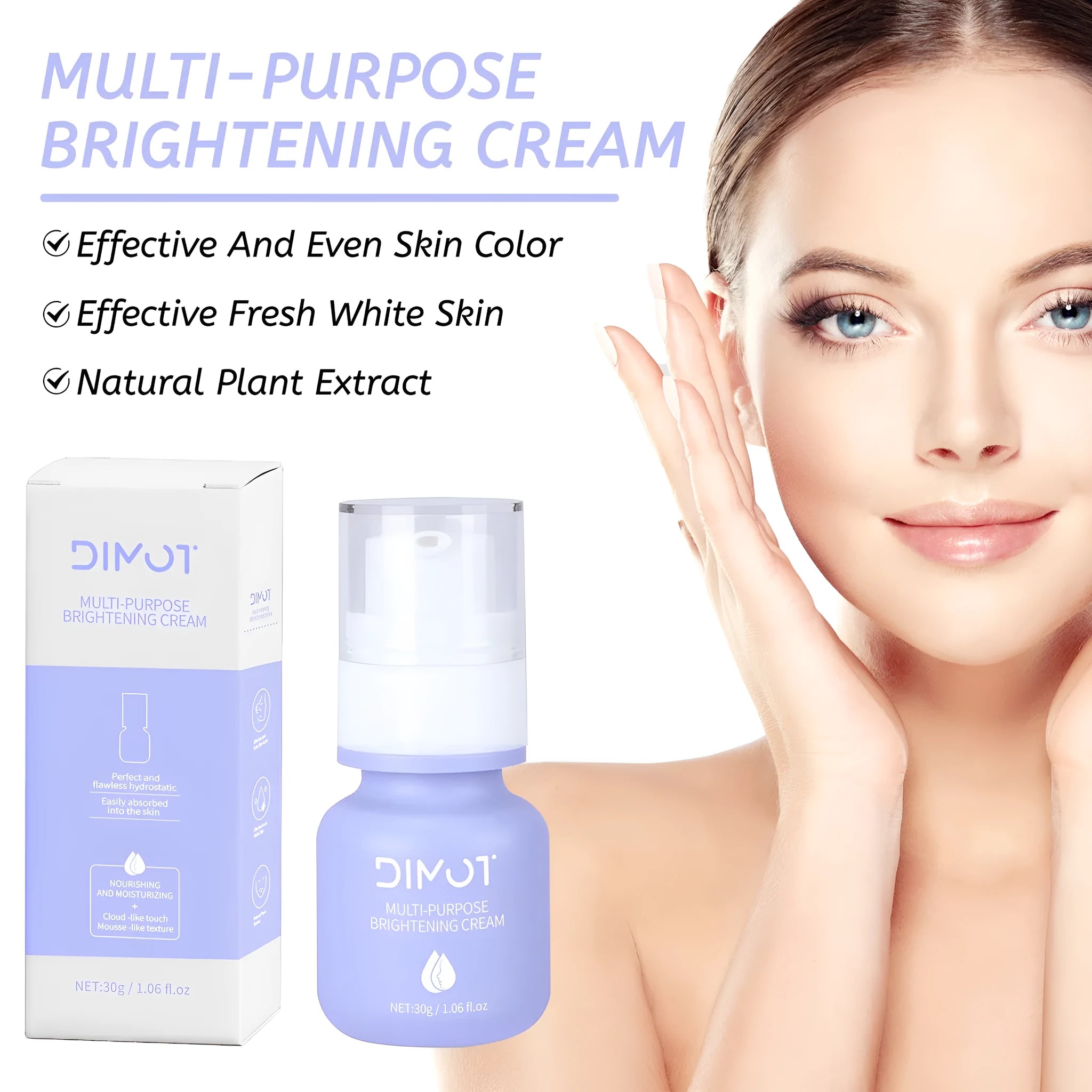 30ml make-up primer moisturising cream in packaging for multiple skin types