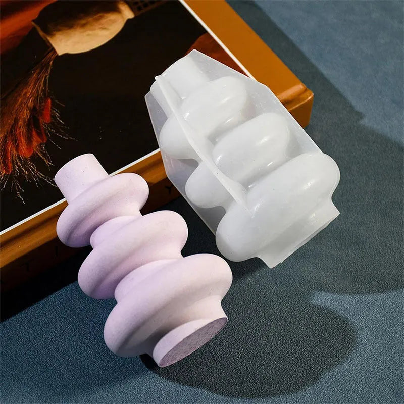 Three layer circle vase silicone mould for cake decoration in modern simplicity style
