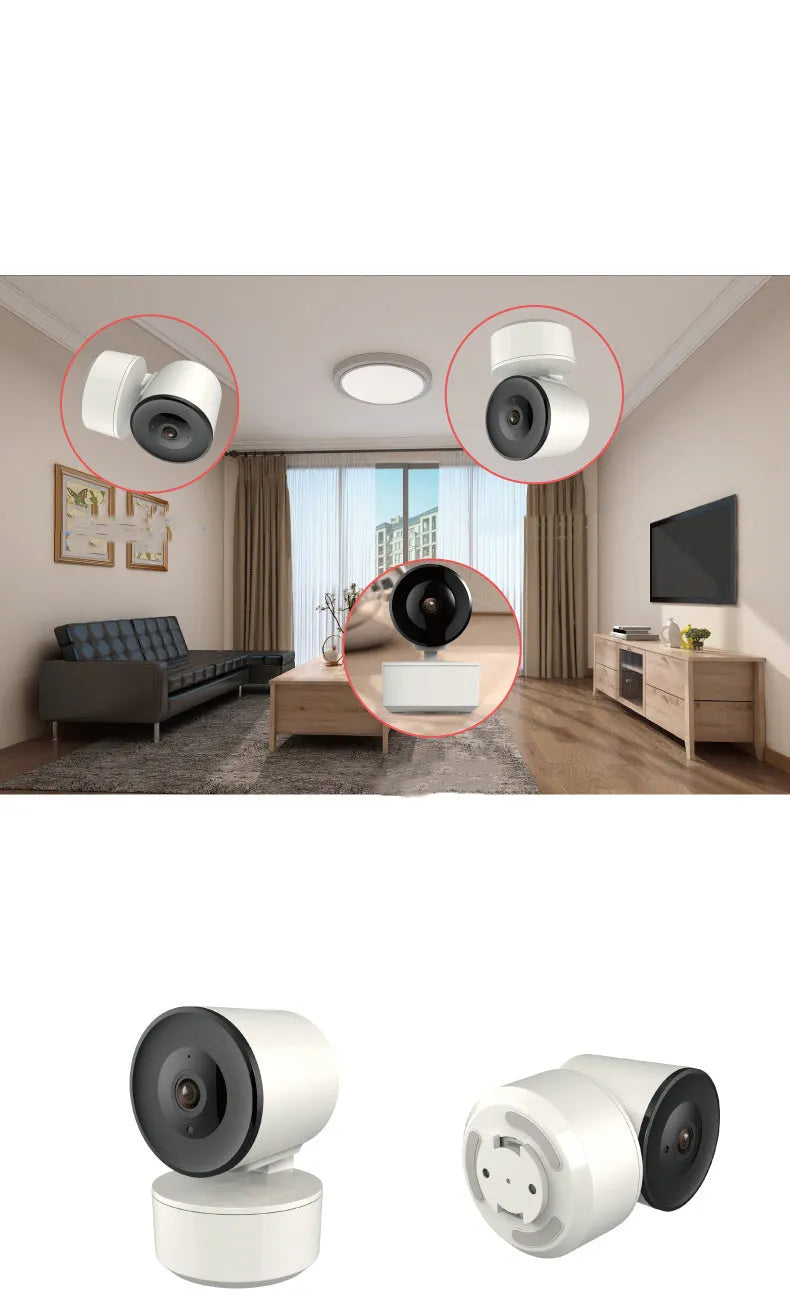Smart WiFi indoor security camera with 1080P HD resolution and motion tracking capability