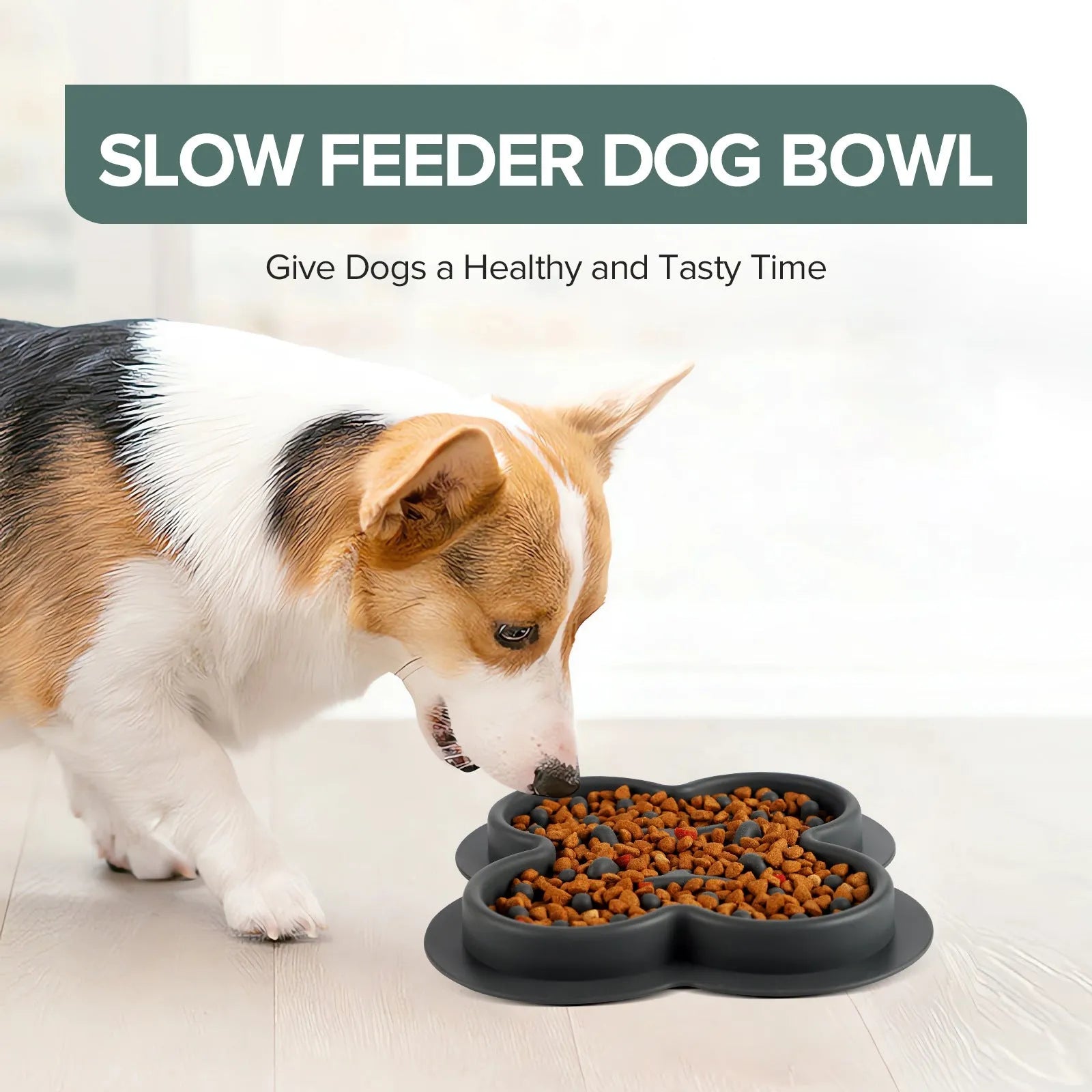 Silicone pet licking pad with textured surface in various colours measuring 19cm by 21cm for slow feeding