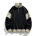 Men's hooded rabbit fur corduroy sweater showing drop shoulder and loose lapels design