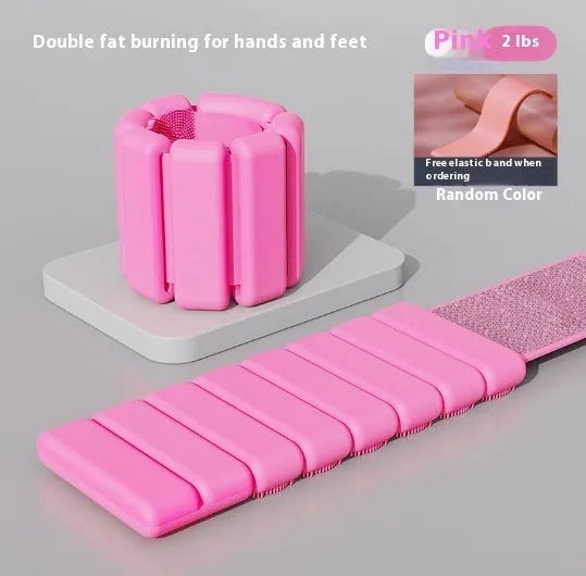 Silicone weight-bearing fitness bracelet with Velcro strap and detachable weights in various colours