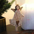 Carved wooden door pendant with hand-painted love heart design in American country style