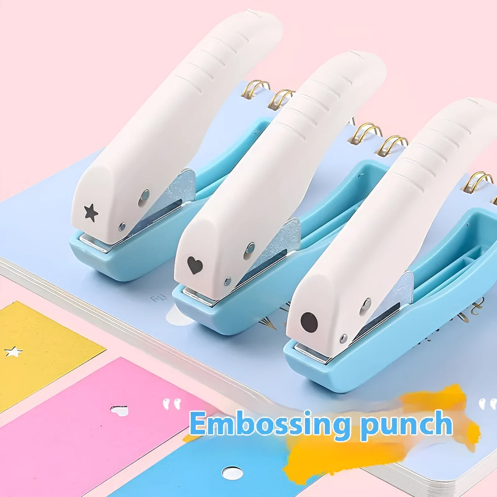 4mm small embossed kindergarten pattern manual punching machine with star and heart shapes
