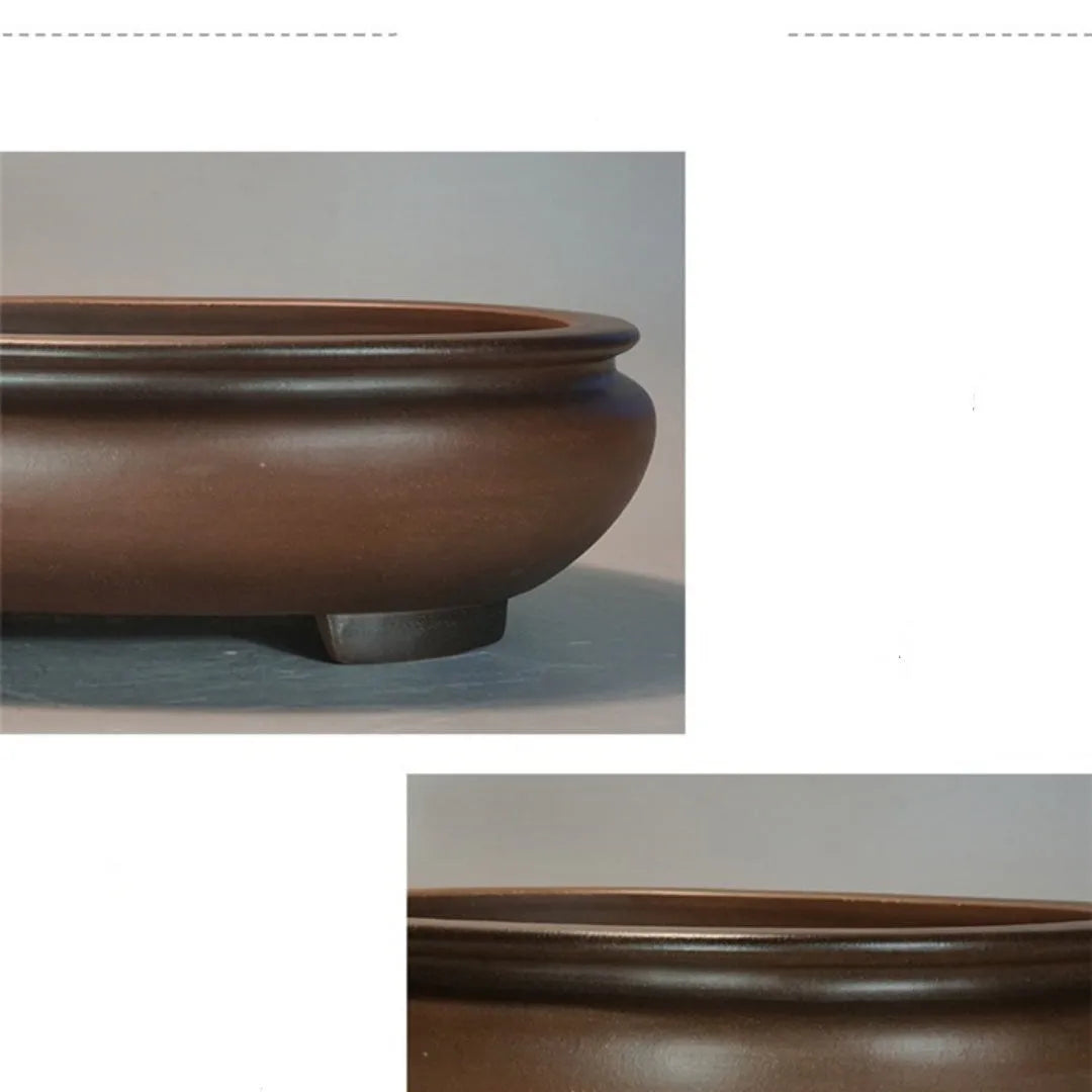 Purple clay handmade desktop flowerpot measuring 58x47x18cm with classical ceramic design