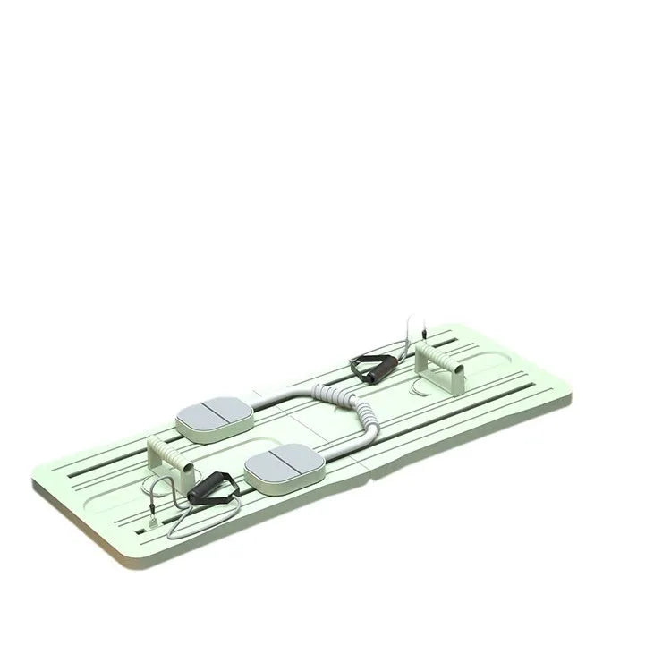 Portable foldable belly panel supine board for home fitness in purple, black, and pink colour options.
