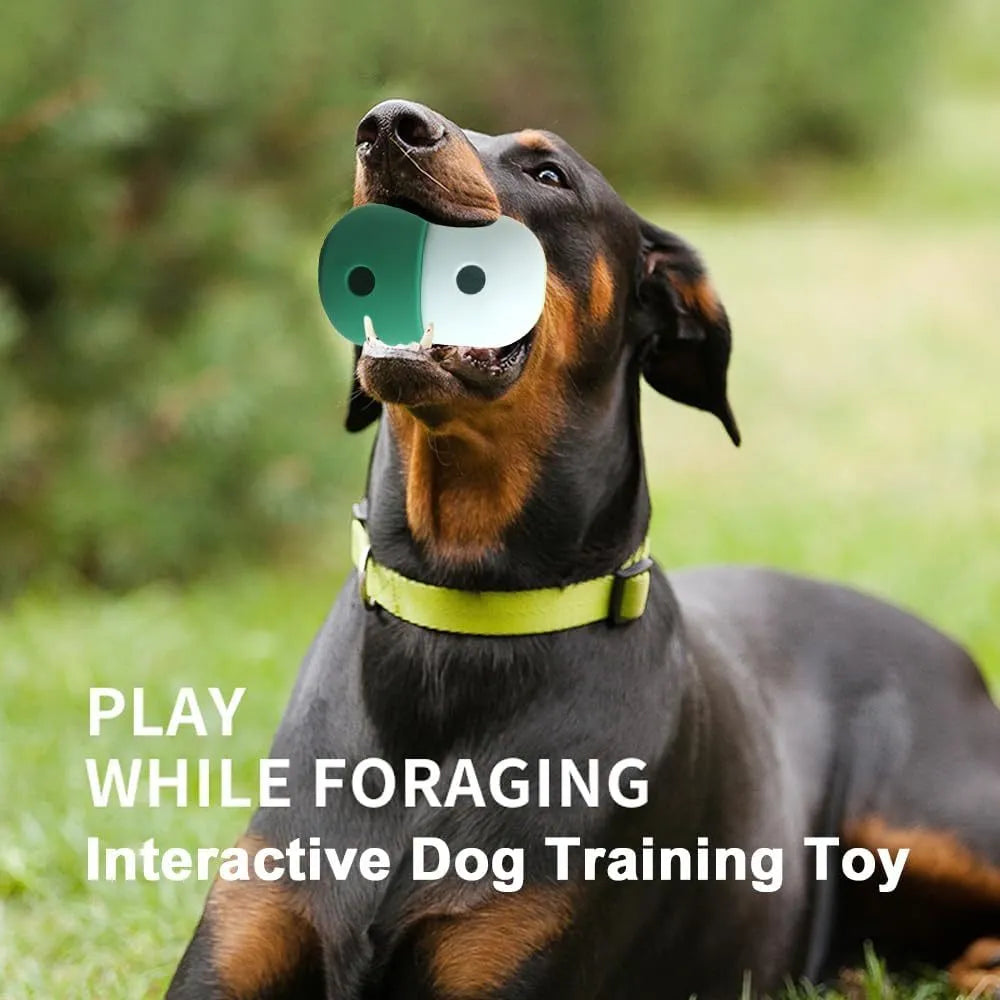 Dog treat puzzle ball 8x11cm in food grade silicone with detachable design