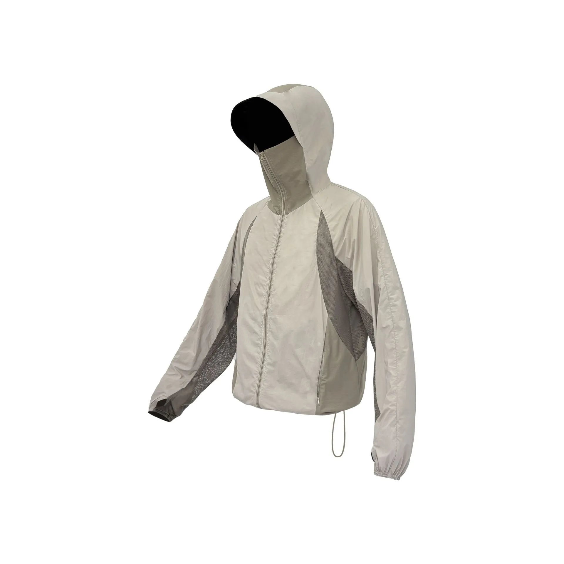 Mesh stitching sun protective clothing in desert brown, light grey, red or blue nylon fabric