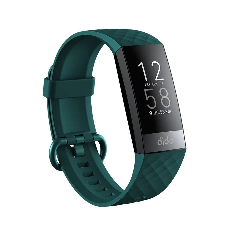 Black smart bracelet with health monitoring for blood pressure, blood oxygen, heart rate and ECG