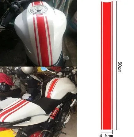 Long black reflective pinstripe motorcycle sticker for gas tank lid decoration