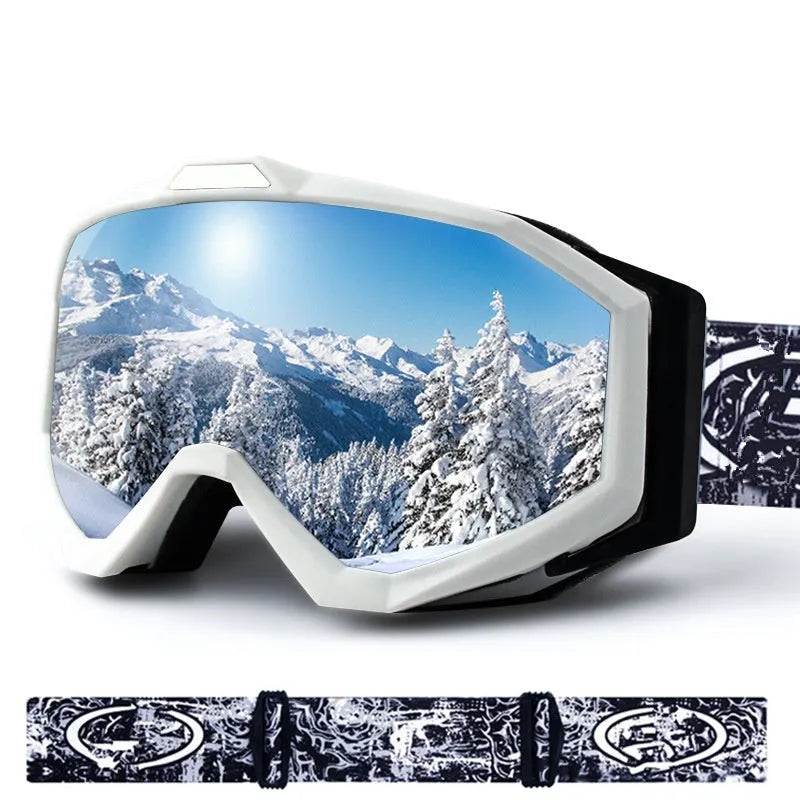 Motorcycle goggles with double-layer anti-fog lenses in various frame and lens colour options.