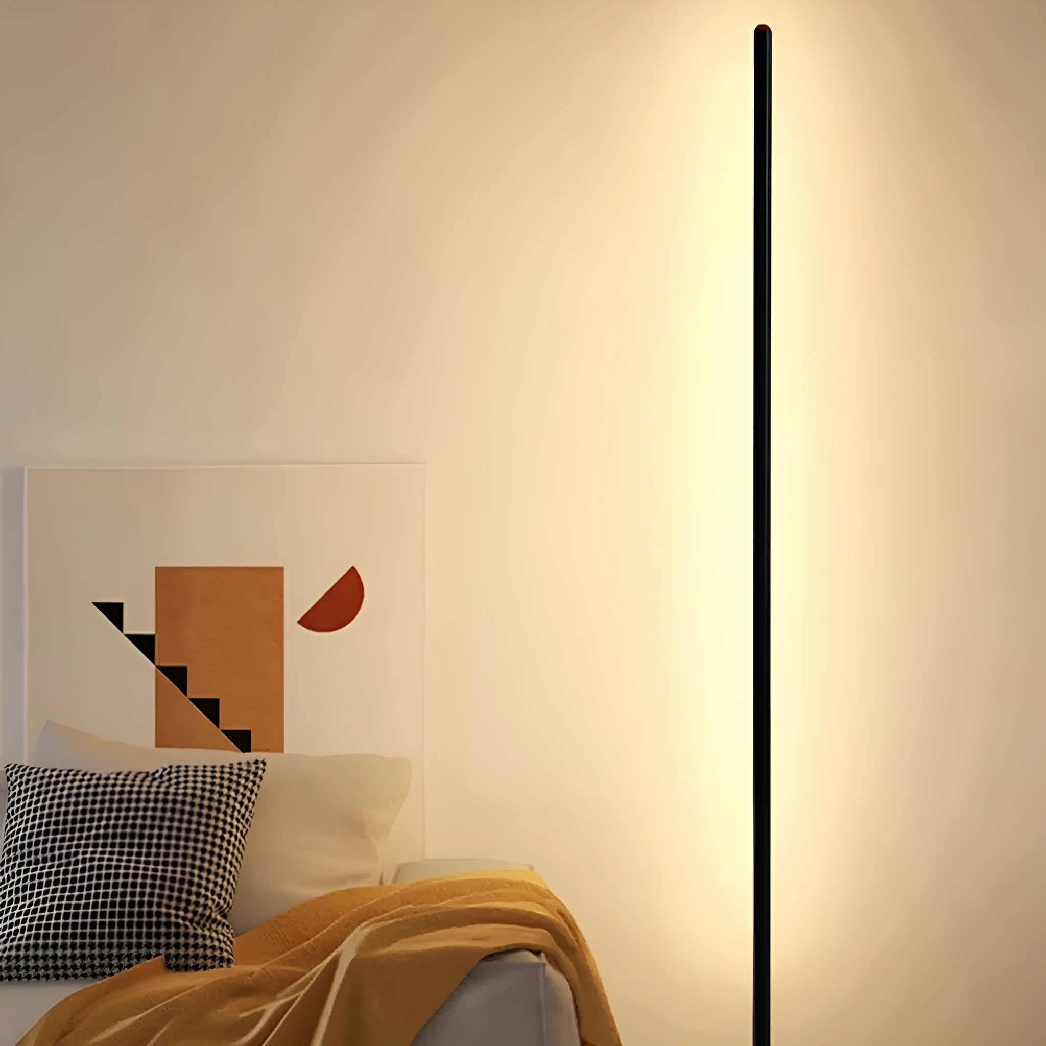 Vertical aluminum alloy floor lamp with modern design in three size options for home lighting