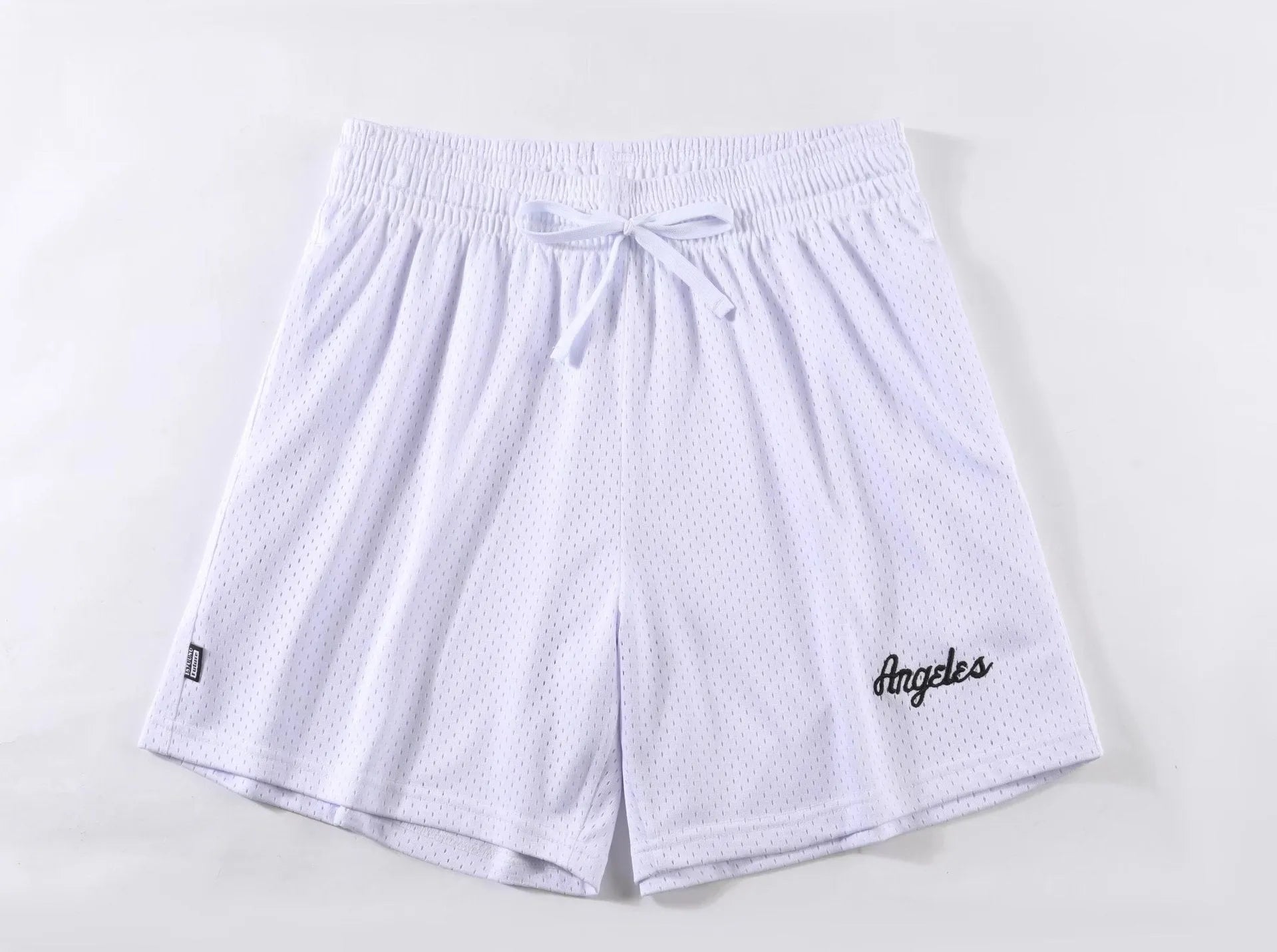 Men's double-layer mesh shorts in sports purple showing mesh texture and sport styling
