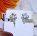 Pair of S925 sterling silver earring holders with baroque flower design jewellery organiser
