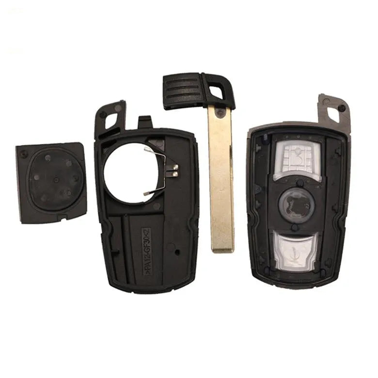 BMW CAS3 semi-intelligent remote car key fob with three metal keys and HU92 model label