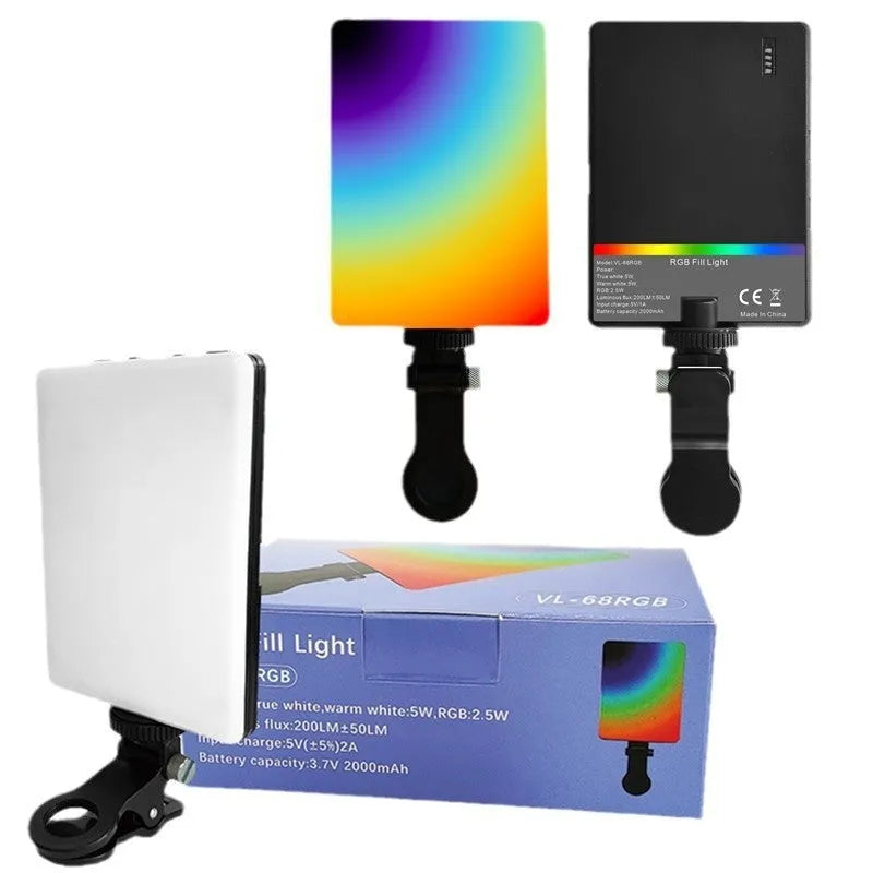 LED pocket fill light with clip attachment for mobile photography and broadcasting