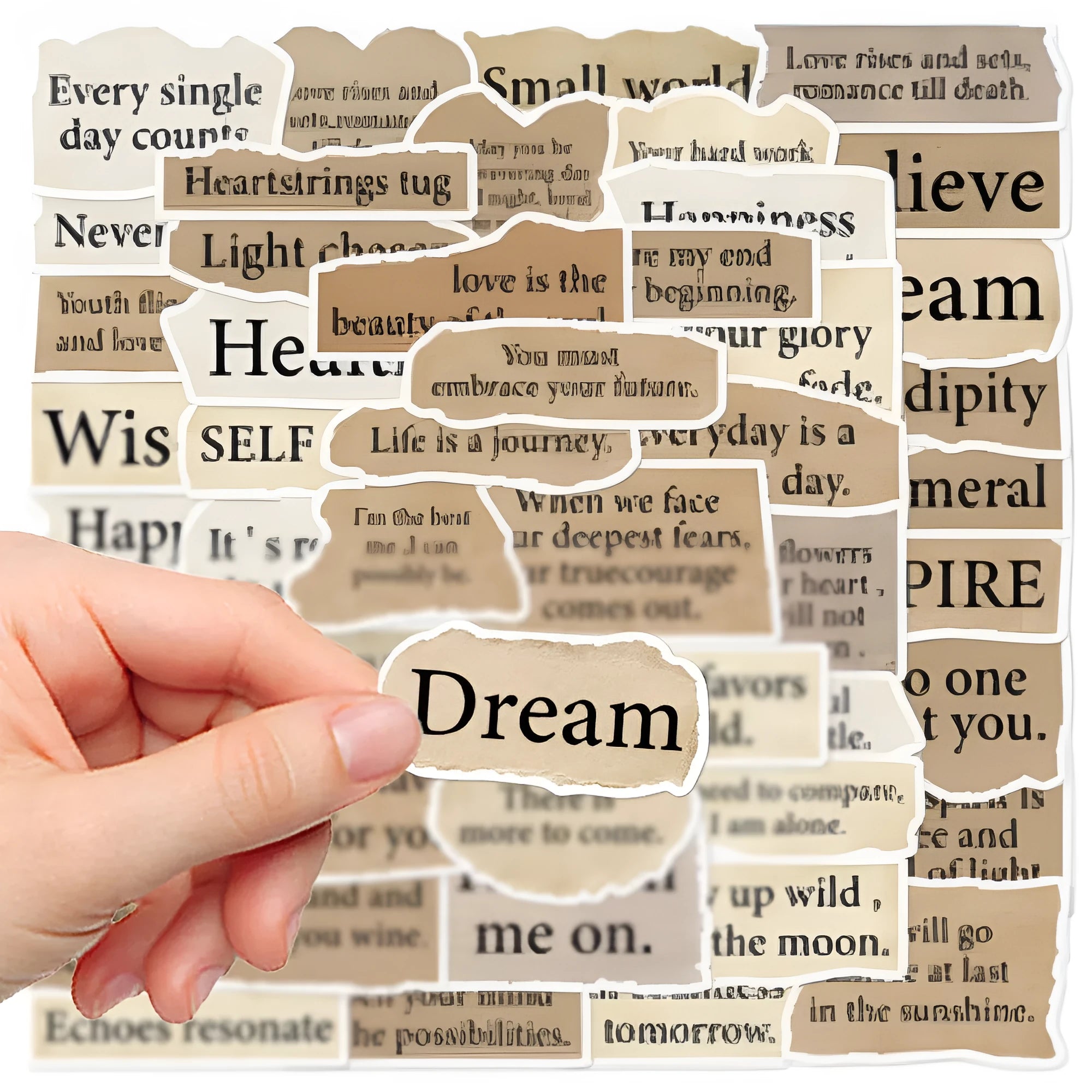 Tear English design decorative PVC stickers for laptops with waterproof repositionable adhesive