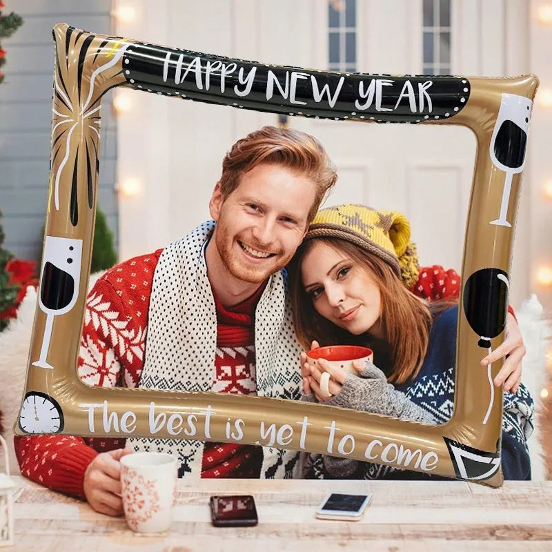Christmas inflatable photo frame PVC prop for festive photography and group photos