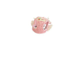Small dog harness with chest and back attachments and cotton hand-holding rope in pink or black colours